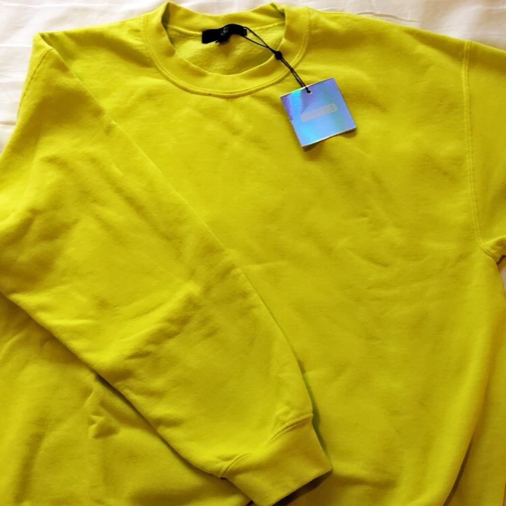 Missguided chartreuse sweatshirt, tags attached